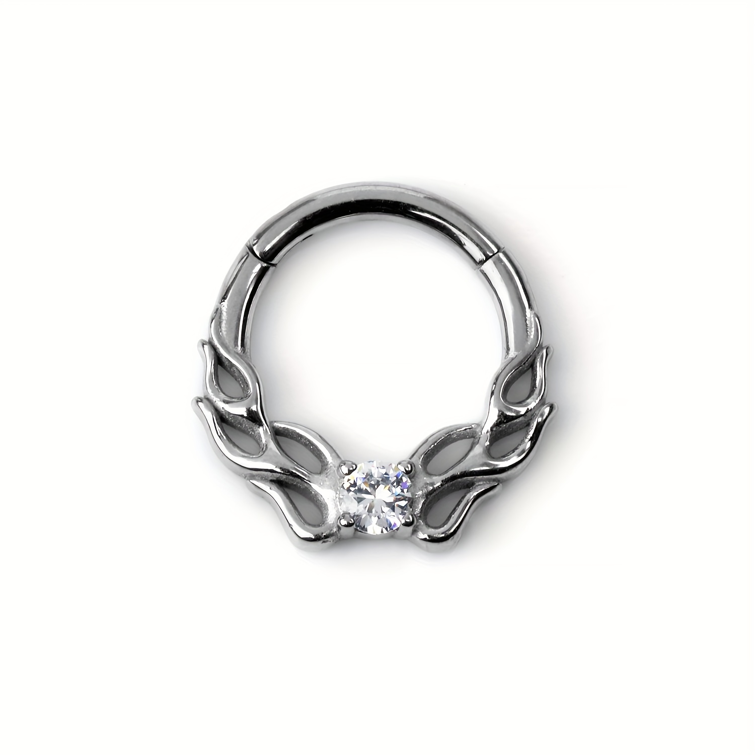 316L Stainless Steel Vine CZ Septum Nose Ring, Unisex